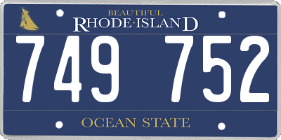 RI license plate 749752