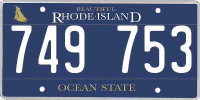 RI license plate 749753