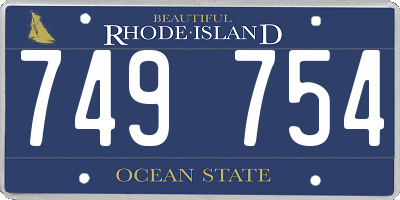 RI license plate 749754