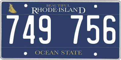 RI license plate 749756