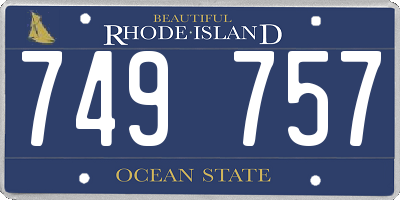 RI license plate 749757