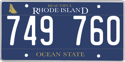 RI license plate 749760