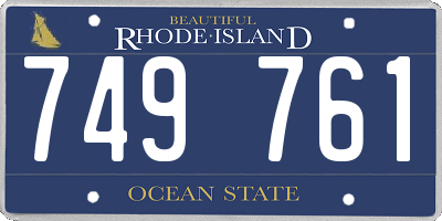 RI license plate 749761