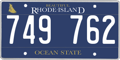 RI license plate 749762