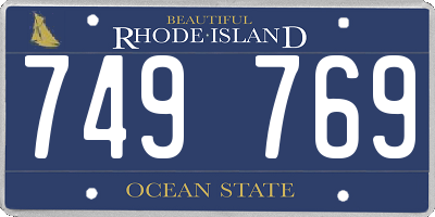 RI license plate 749769