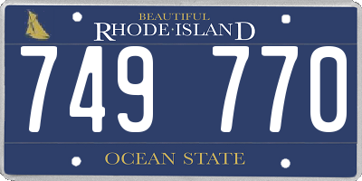 RI license plate 749770