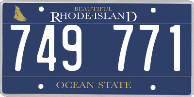RI license plate 749771