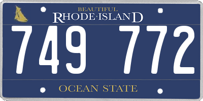 RI license plate 749772