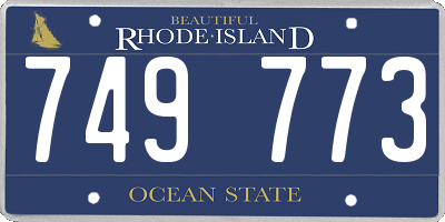 RI license plate 749773