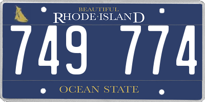 RI license plate 749774