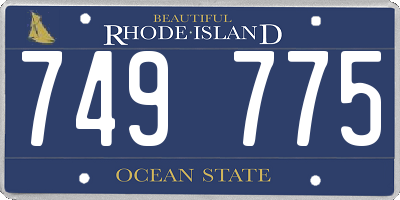 RI license plate 749775