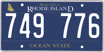 RI license plate 749776