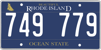 RI license plate 749779