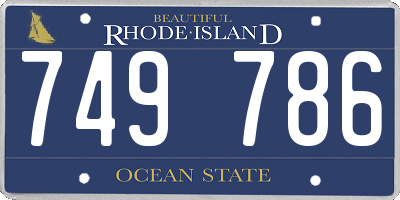 RI license plate 749786