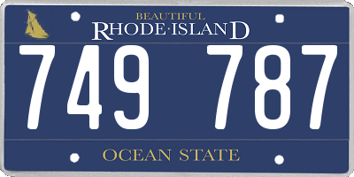 RI license plate 749787