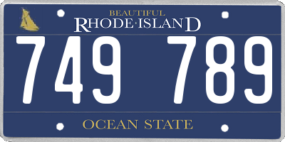 RI license plate 749789