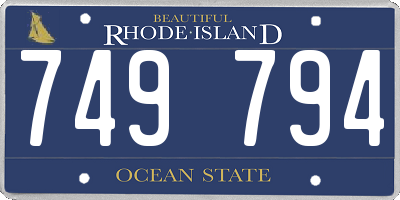 RI license plate 749794