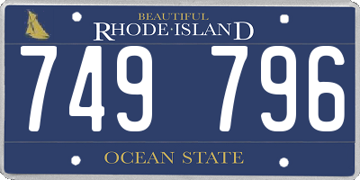 RI license plate 749796