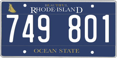 RI license plate 749801
