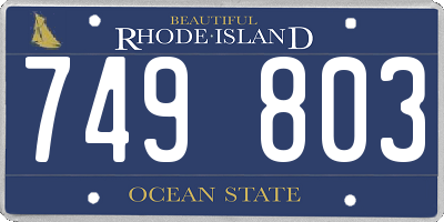 RI license plate 749803