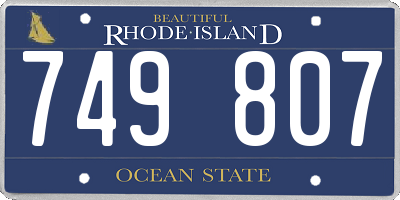 RI license plate 749807