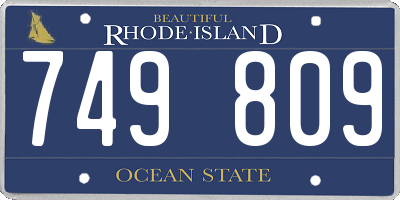 RI license plate 749809