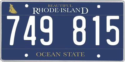 RI license plate 749815