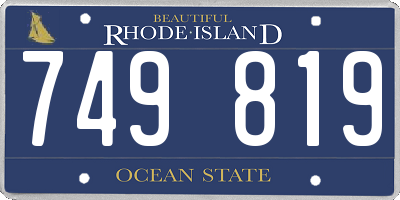 RI license plate 749819