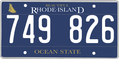 RI license plate 749826