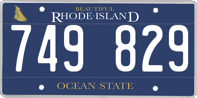 RI license plate 749829