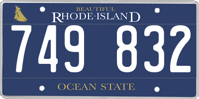 RI license plate 749832