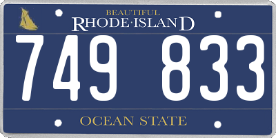 RI license plate 749833