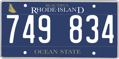 RI license plate 749834