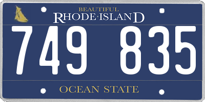 RI license plate 749835