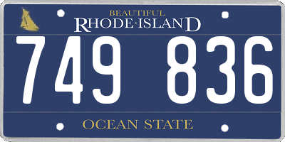 RI license plate 749836