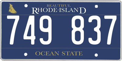 RI license plate 749837