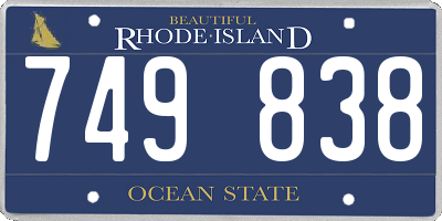 RI license plate 749838