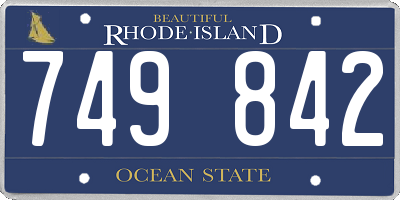 RI license plate 749842