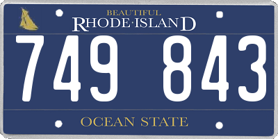 RI license plate 749843
