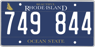 RI license plate 749844
