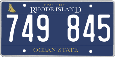 RI license plate 749845