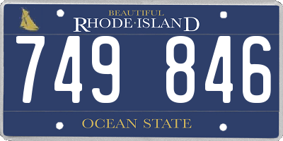 RI license plate 749846