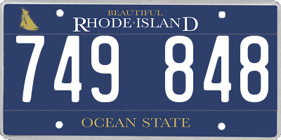 RI license plate 749848