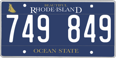 RI license plate 749849