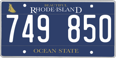 RI license plate 749850