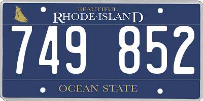 RI license plate 749852