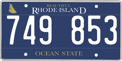 RI license plate 749853