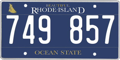RI license plate 749857