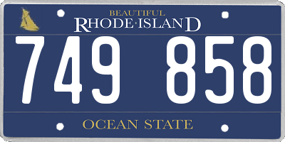 RI license plate 749858