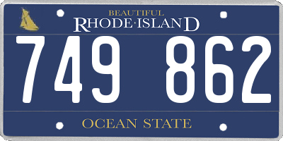 RI license plate 749862